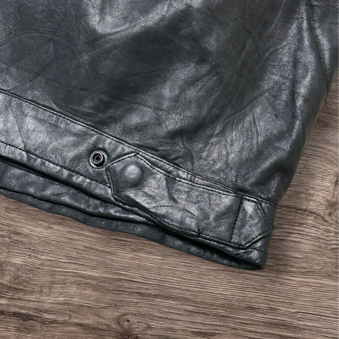 やすお90sレザージャケットシングルライダースハーレーダビッドソンカスタム