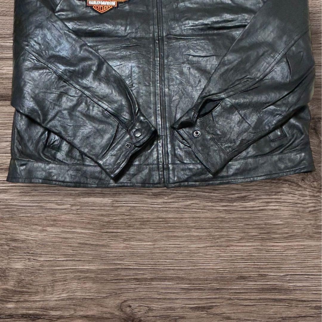 やすお90sレザージャケットシングルライダースハーレーダビッドソンカスタム