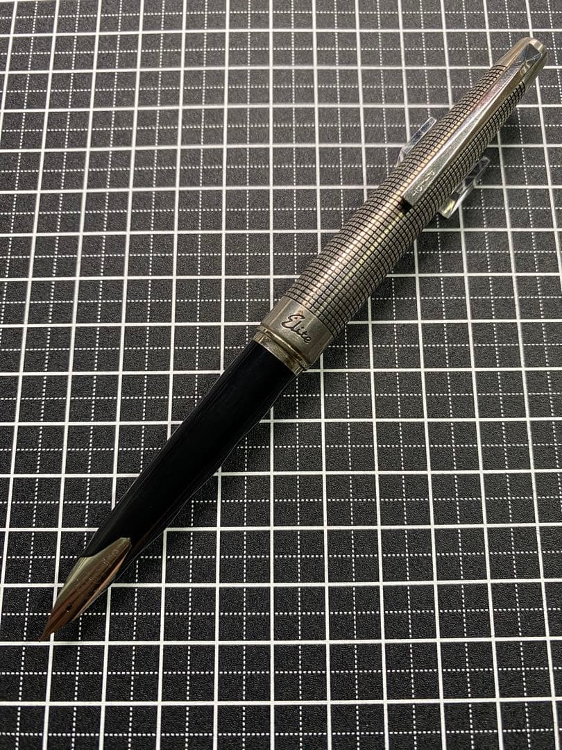 PILOT Elite Stearling-Silver 格子柄　FP 字幅EF
