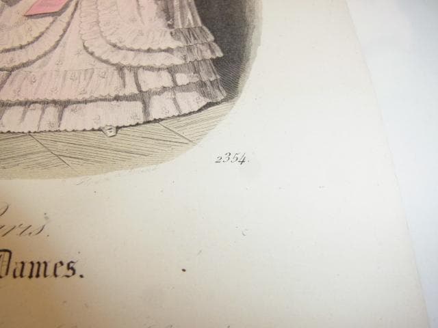1848年銅版画◆仏製 ファッション誌『プチ・クリエ・デ・ダーム』No.2354