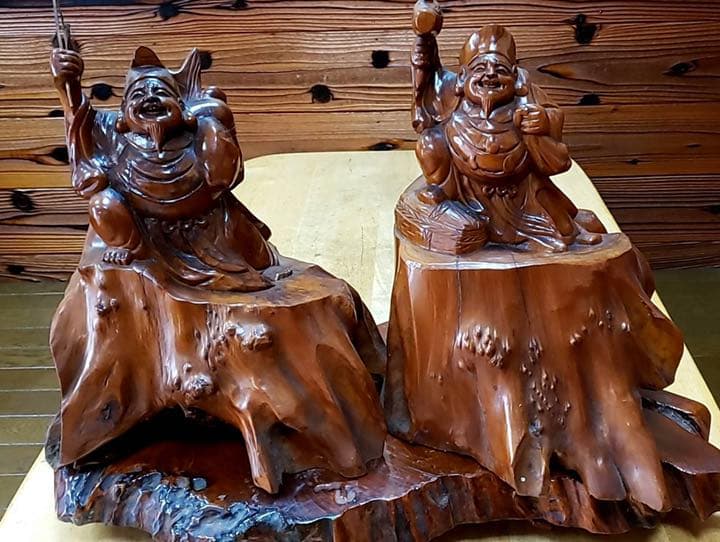 大黒恵比寿　一刀彫