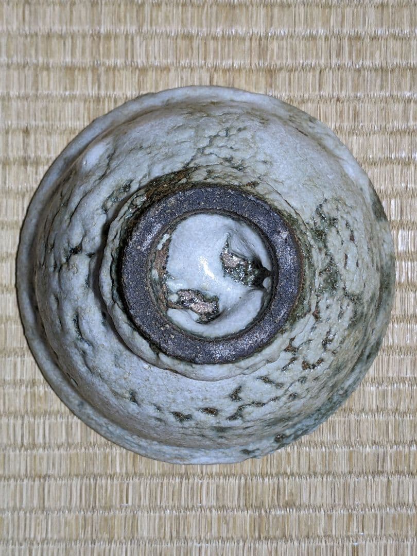 ♦茶道具 抹茶盌 竹節高台 唐津 益子焼？アンティーク 骨董品 コレクション