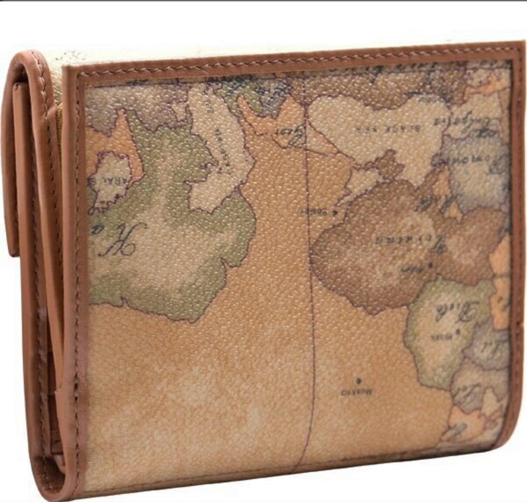 【美品】PRIMA CLASSE プリマクラッセ 三折財布 ホック式（地図柄）