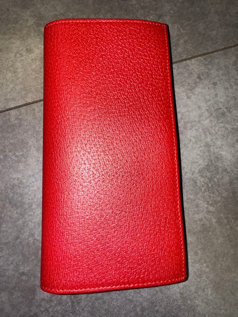 グッチ GUCCI 長財布 G金具 赤　小物 レザー Wホック レディース