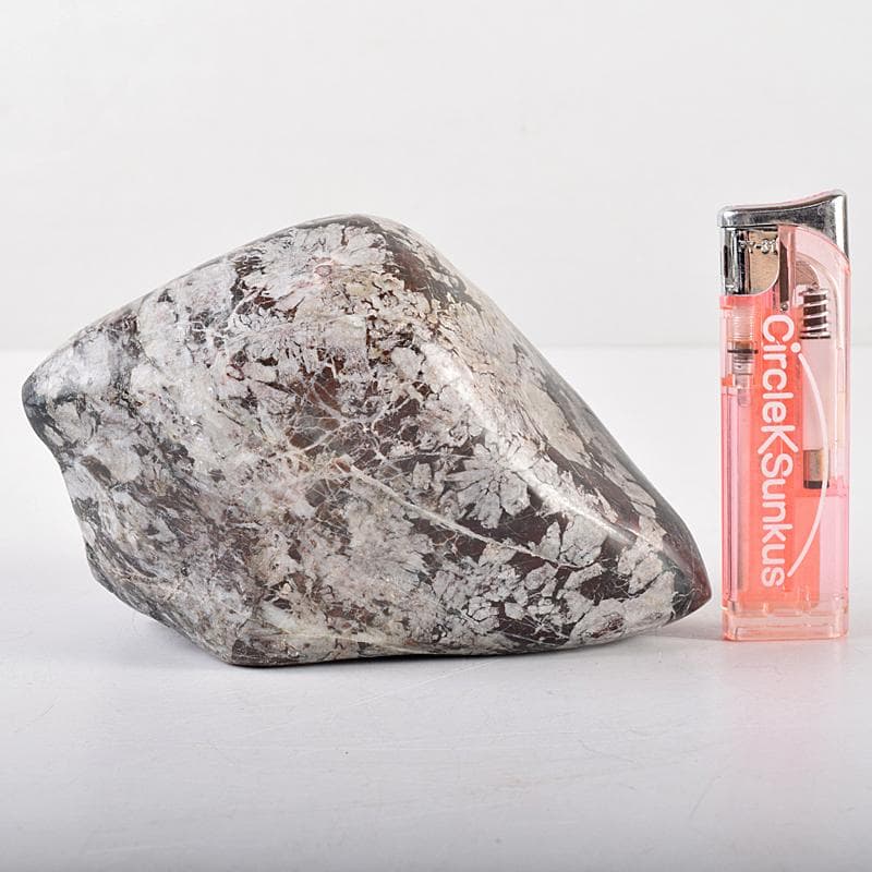 天然石　鑑賞石　菊花石　置物　重さ約1010g　V　R8516