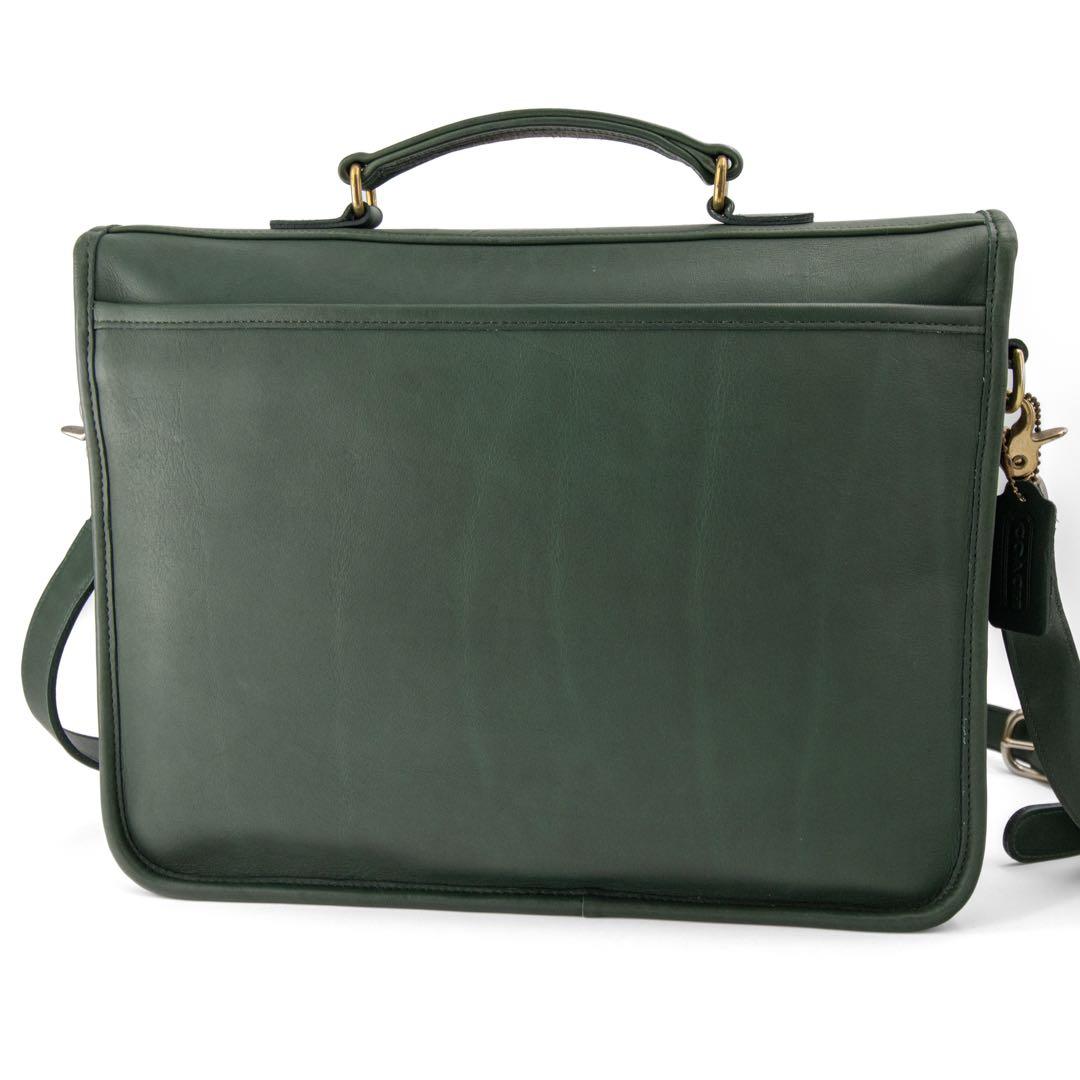 Z987【美品】オールドコーチ　ビジネスバッグ　ショルダー　ターンロック　緑