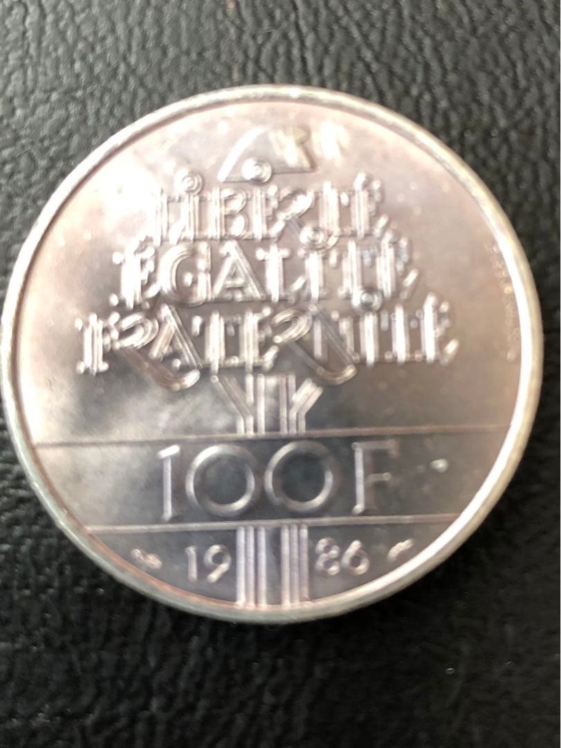 自由の女神 100フラン 銀貨幣　1986年