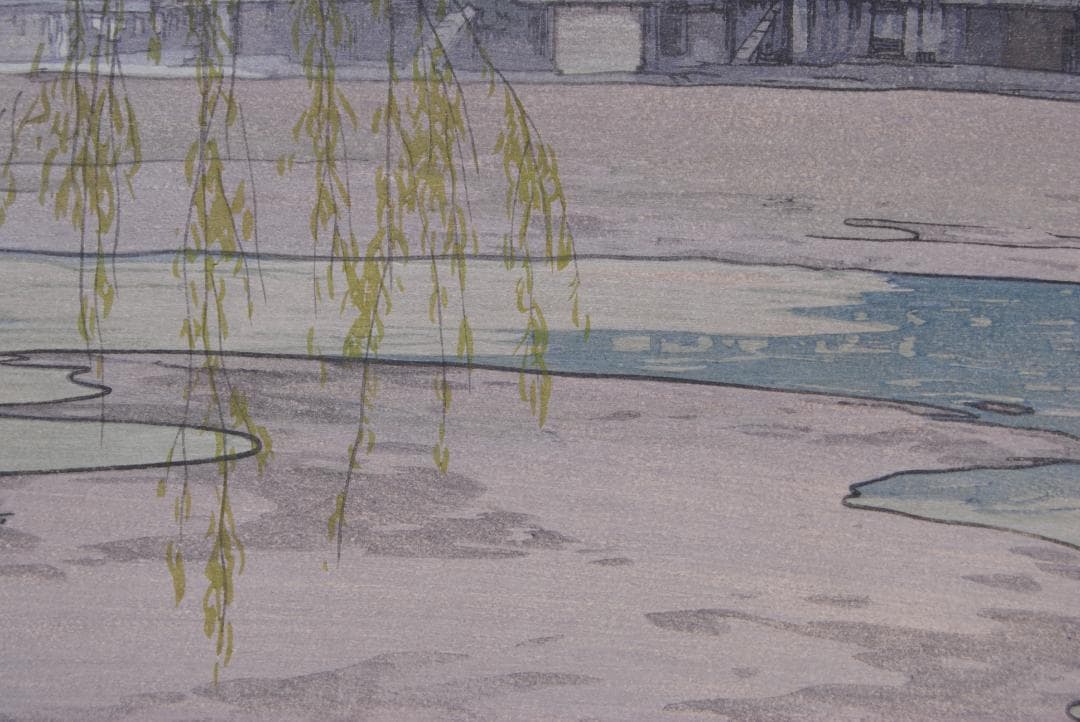 吉田博 自摺 木版画 「加茂川」 昭和8年 1933年 京都 賀茂川 Kyoto