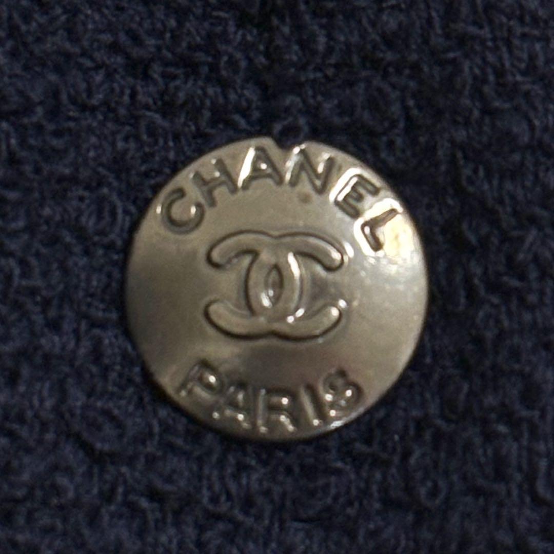 【未使用 タグ付き】CHANEL ココマーク ツイード スカート ネイビー 40