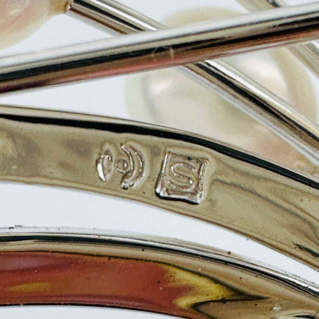 美品　タサキ　シルバーパールブローチ 約5cm コサージュ　アクセサリー