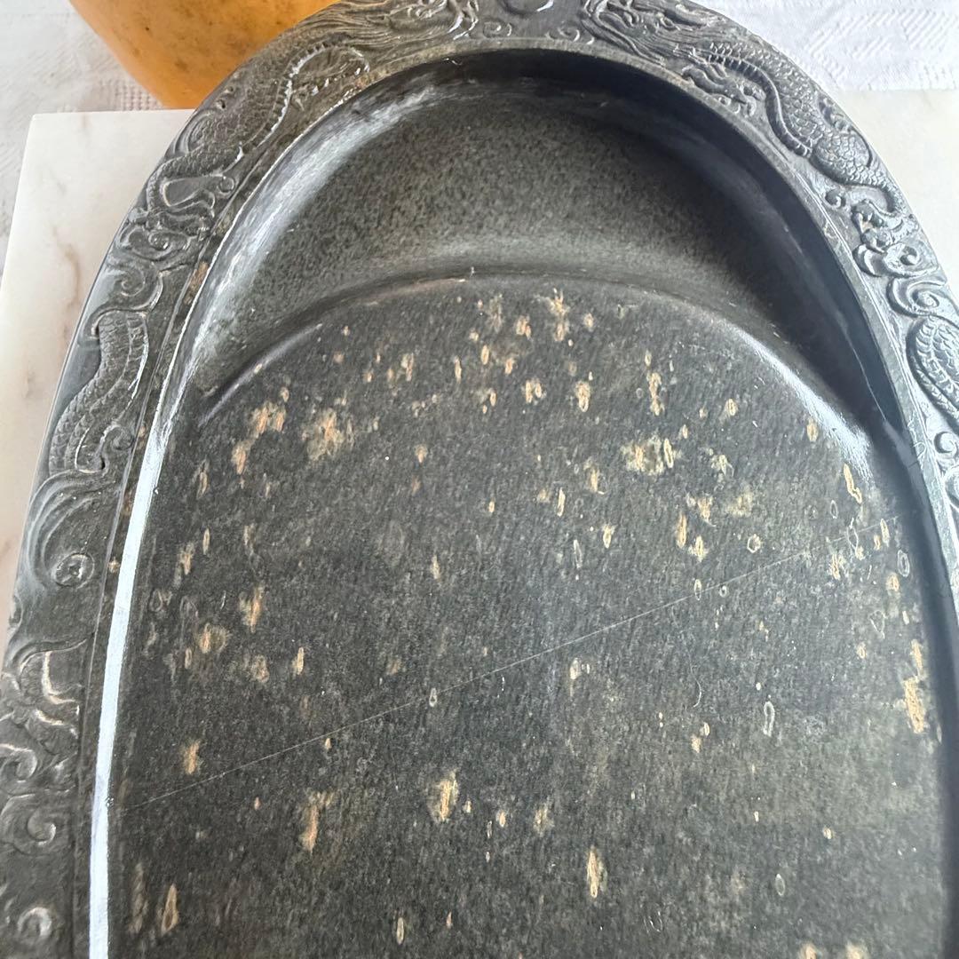 超限定出品‼️端渓硯『DRAGON双龍蛋形硯』」昇竜蛋形金星唐木箱蓋証明書付1点③