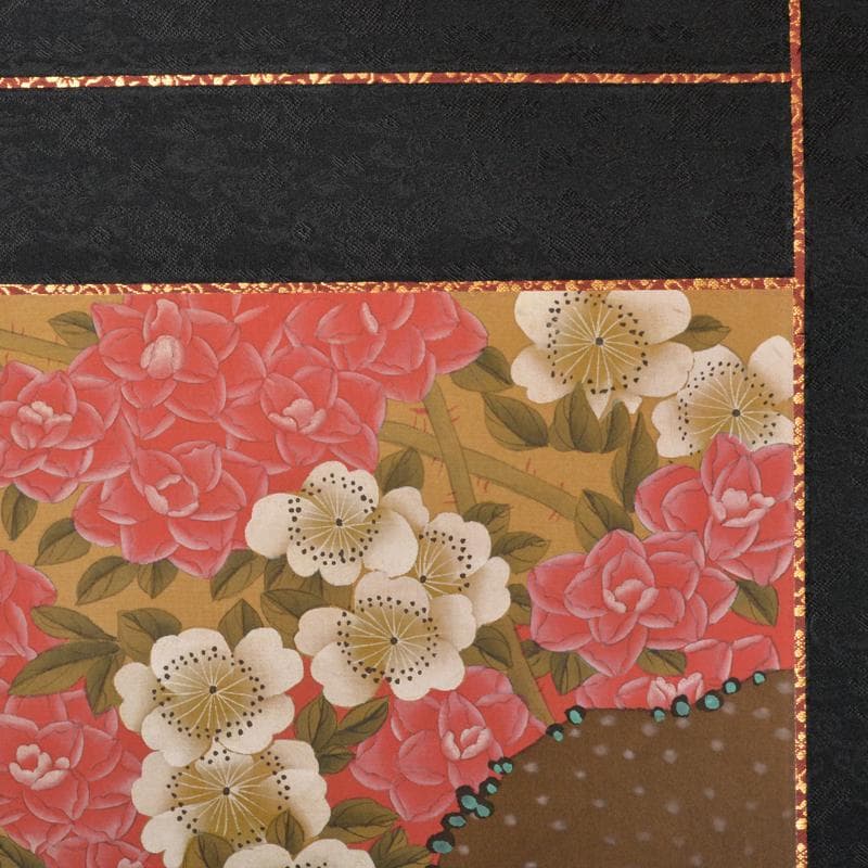 掛軸　平安　伊藤若冲作　工芸印刷　花鳥図　時代箱付　M　4649A