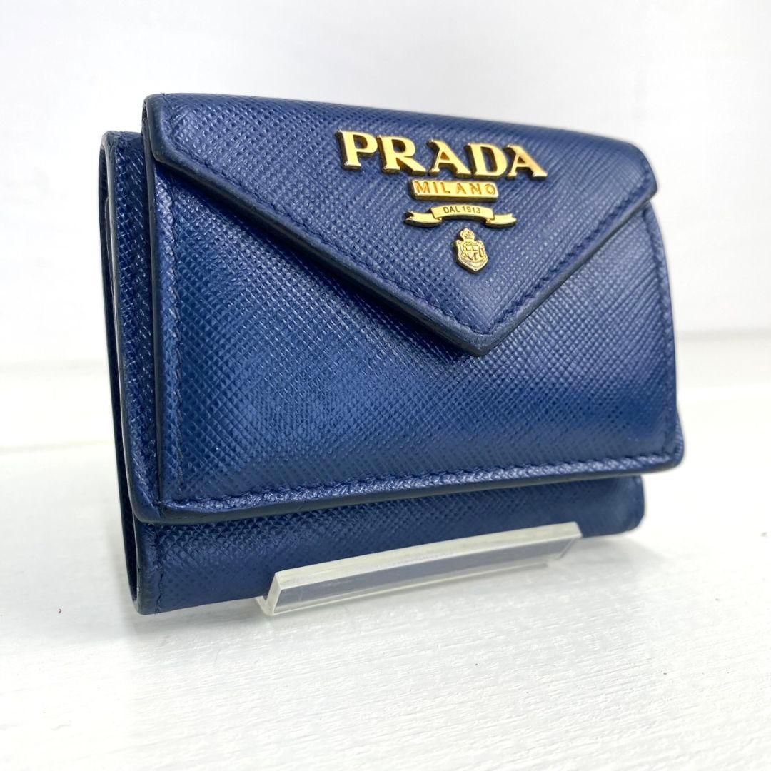 PRADA 三つ折り財布 コンパクトウォレット サフィアーノ