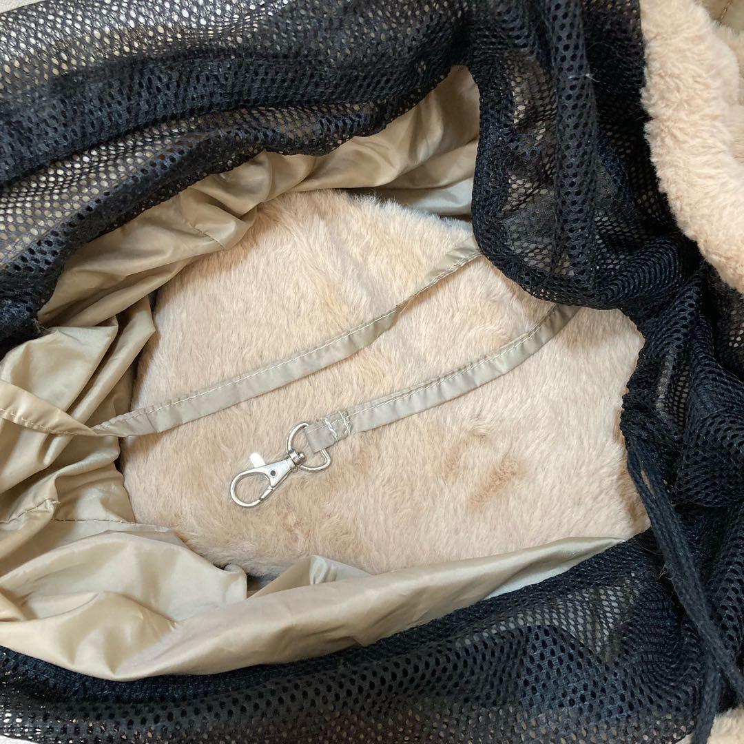 ♡ ペット ♡ ファー スリング キャリーバッグ ベージュ