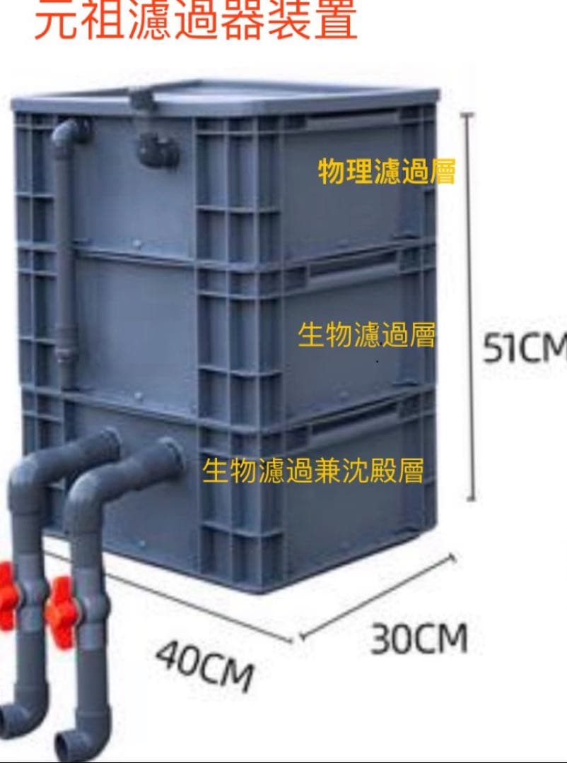 45wポンプ付き三段式濾過装置大型 沈殿物理生物一体型濾過外部式 濾過器水槽濾過