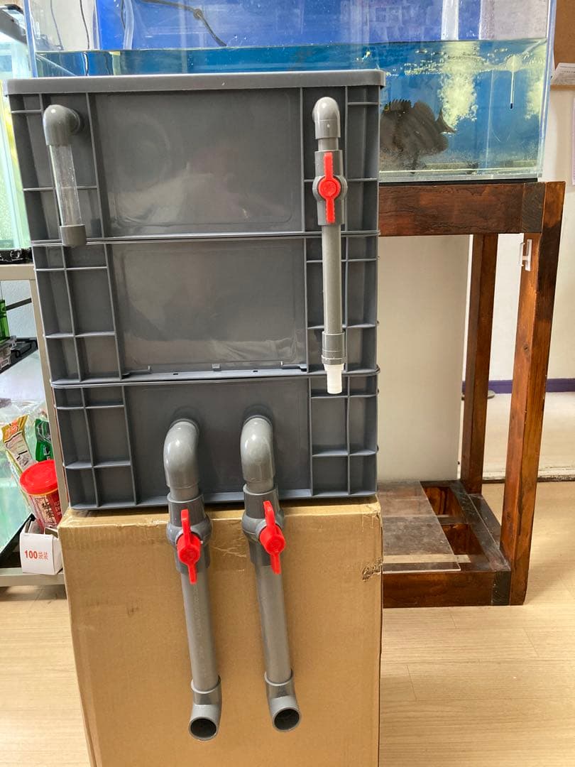 45wポンプ付き三段式濾過装置大型 沈殿物理生物一体型濾過外部式 濾過器水槽濾過