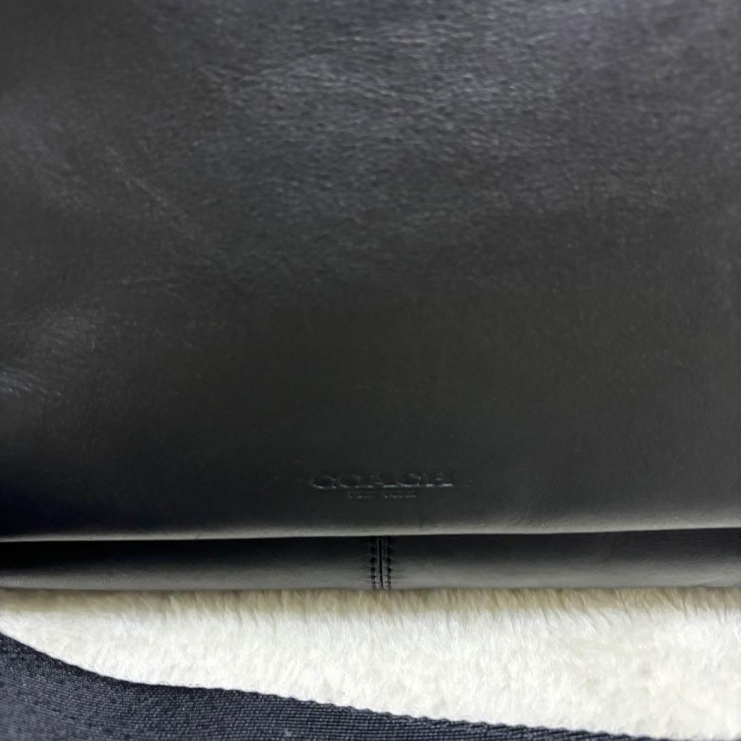 希少 コーチ ビジネスバッグ レザー 2way ショルダーバッグ ブラック 黒