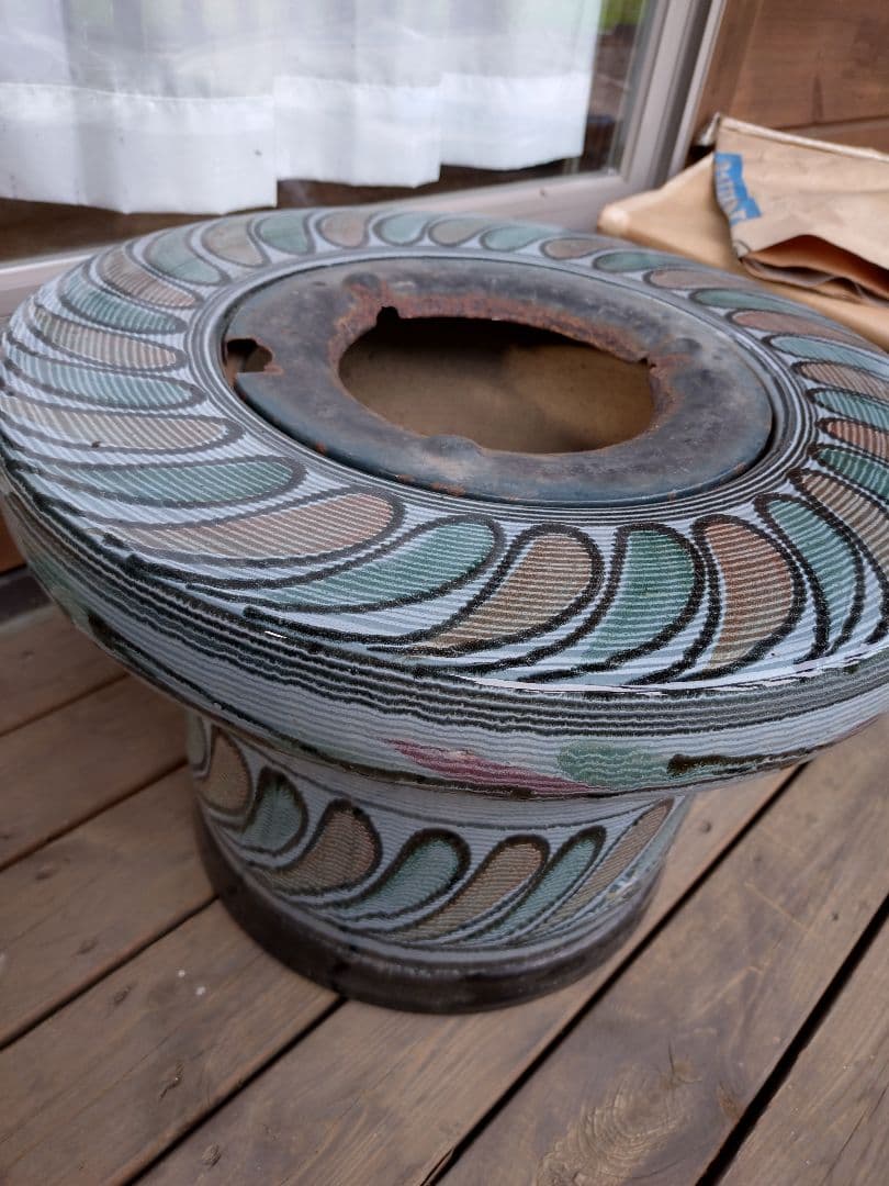 防災グッズ　練炭　火鉢　ブルー