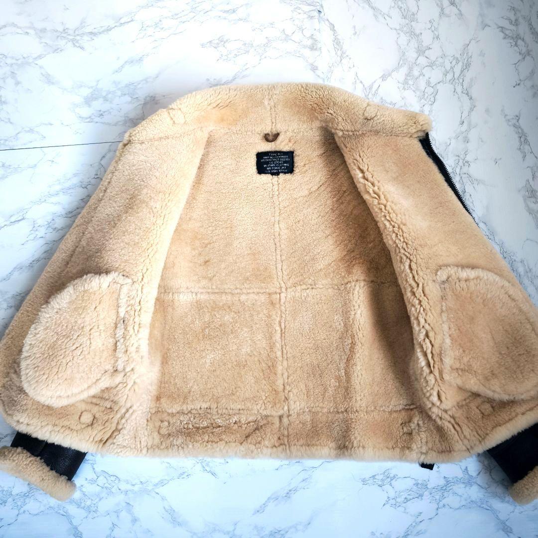 【KeNshiro】ムートンジャケット B3 本革 リアルレザー 裏地ボア