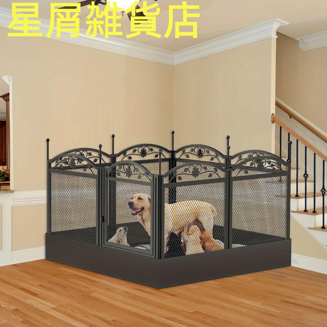 8 パネル金属犬フェンス 開閉式 トレーニング 屋内屋外適用