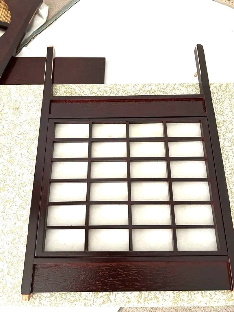 新品　茶道具吉野　組み立て式　8片　木製茶道具 格子状パネル付き