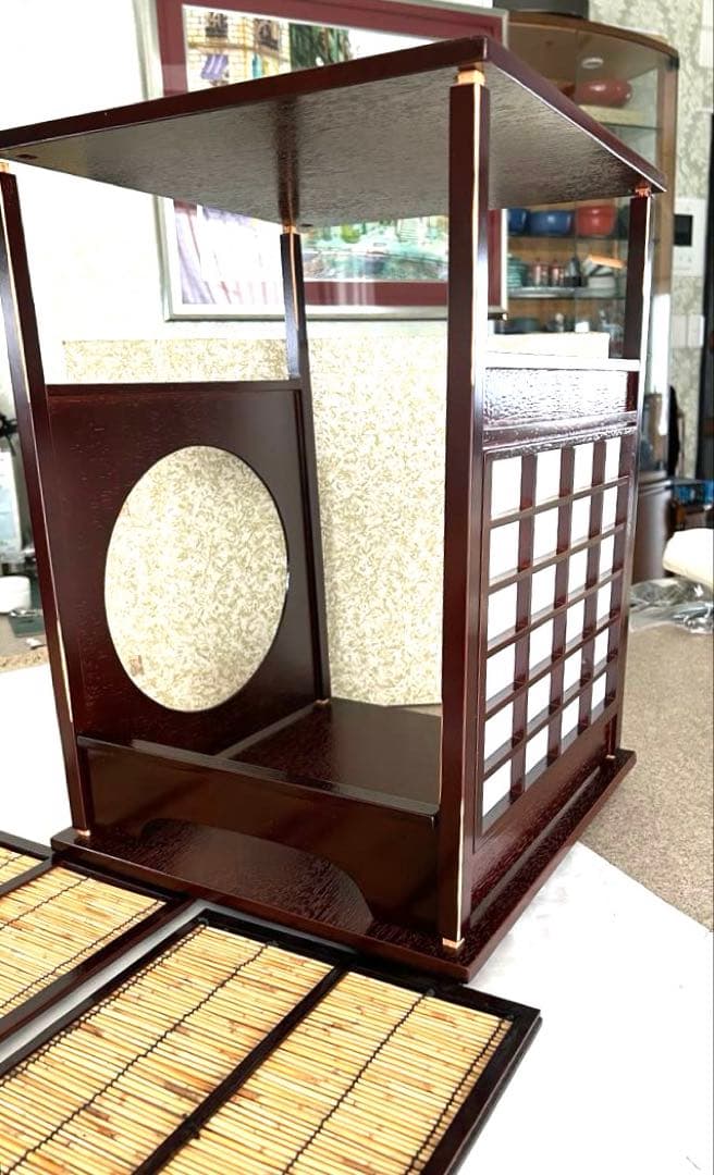 新品　茶道具吉野　組み立て式　8片　木製茶道具 格子状パネル付き