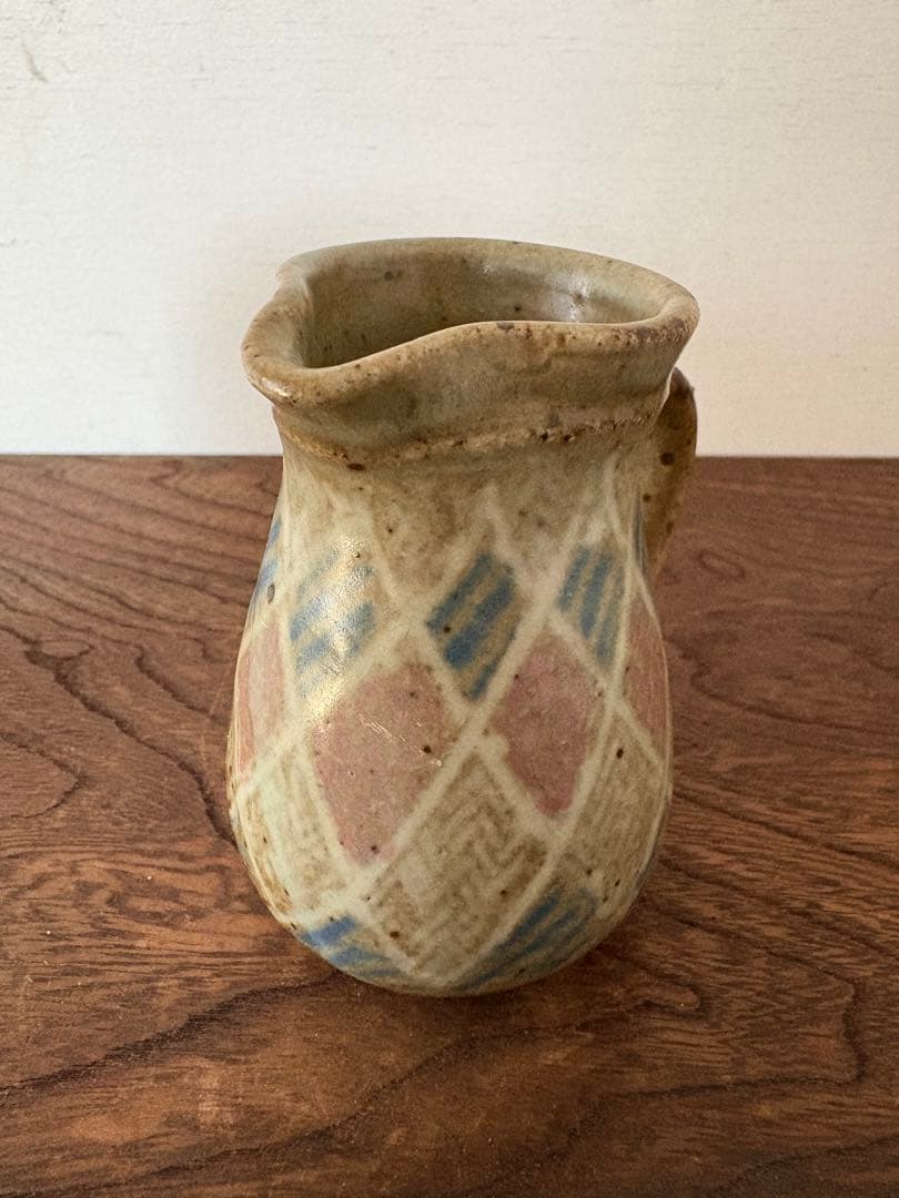 人間国宝　島岡達三　地釉縄文象嵌ジャグ　共箱　未使用品