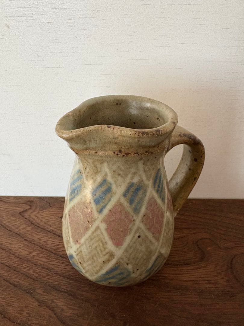 人間国宝　島岡達三　地釉縄文象嵌ジャグ　共箱　未使用品