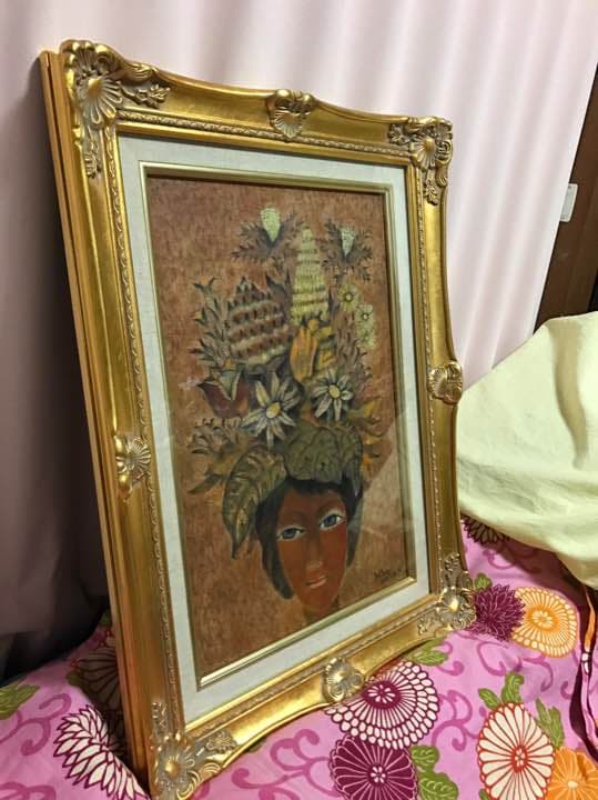 吉田正雄先生の油絵、南国の女、アンティーク