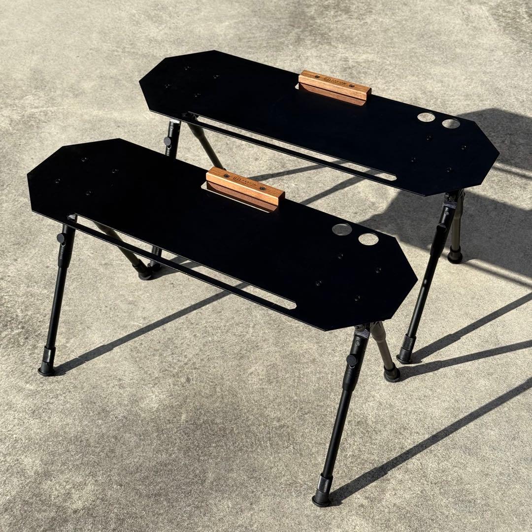 アイアン工房 サイドテーブル×2、連結ブリッジセット