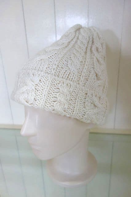 ハイランド2000★アルパカ混アラン編みニット帽＆マフラーセット未使用SHIPS