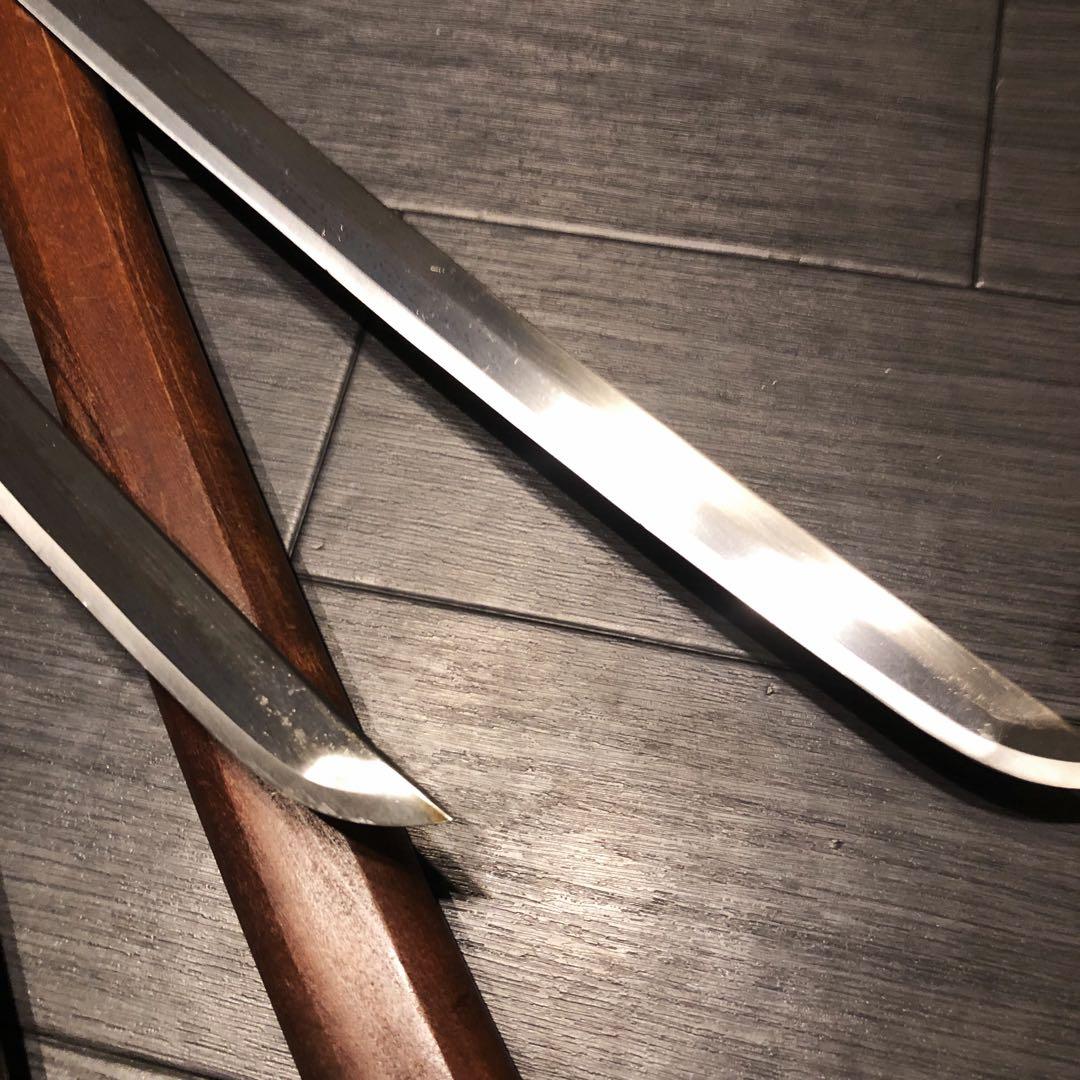 高級模造刀 白鞘 合金製 大小セット　居合刀 刃文 拵え