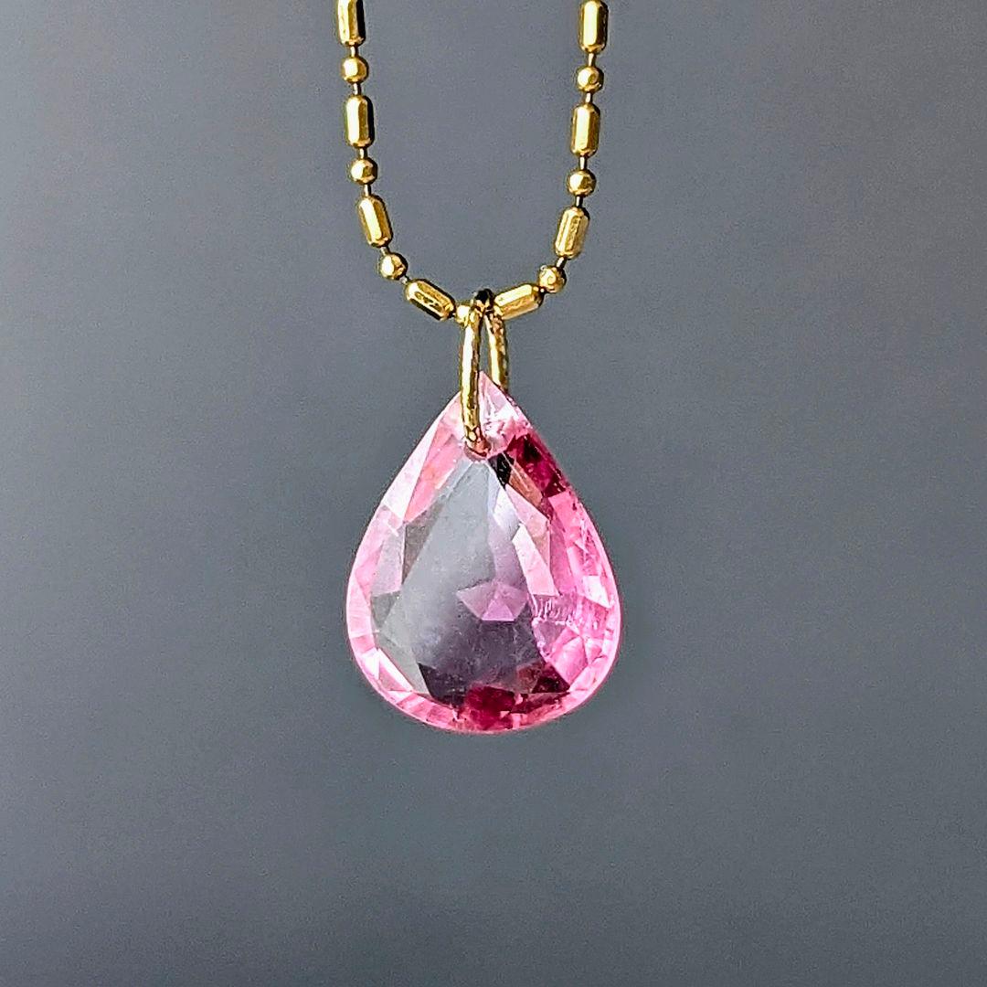 ♢N♢K18 ピンクトルマリン3.85ct ネックレスチャ―ム