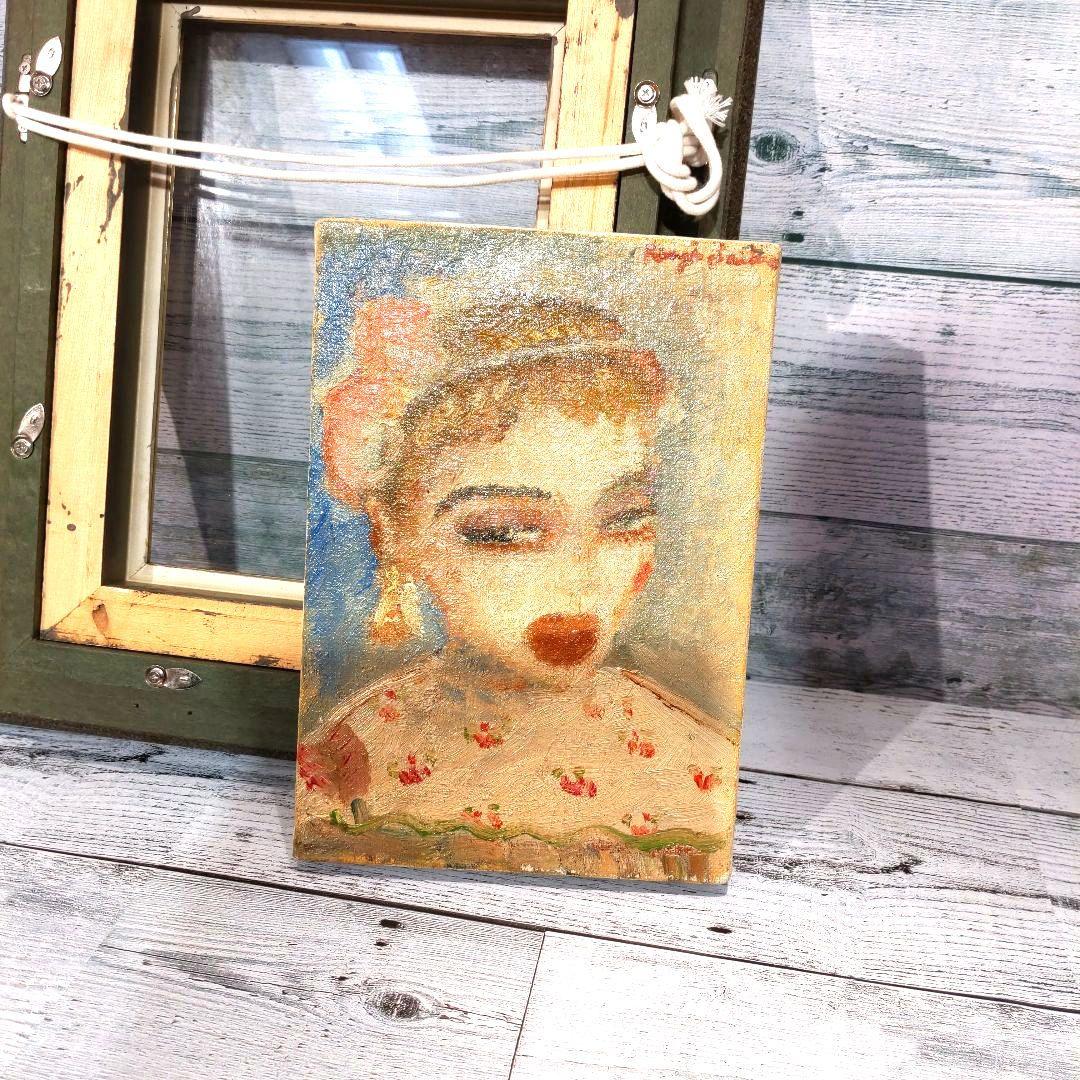 油絵　少女　齋藤賢司