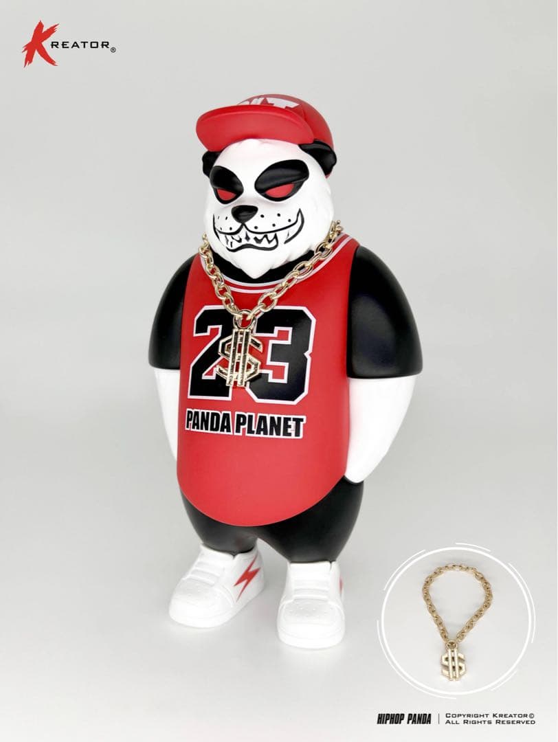 ヒップホップ・パンダ　赤　カッコいい　動物　アニマル　ポップカルチャー　おもちゃ