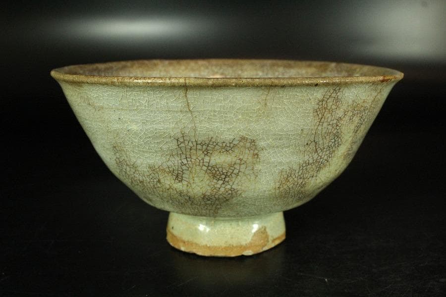 古美術 李朝 高麗 青磁 茶碗(K-A639)