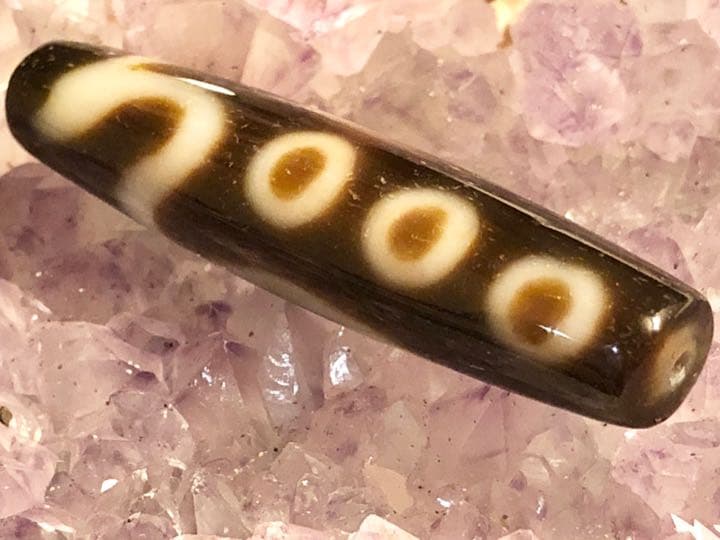 チベットジービーズ 西蔵天珠特殊龍三眼天珠(星)師珠タイガーアイズブレスレット