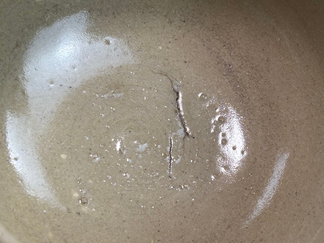 時代物 江戸名工 【青木木米】作 聾米銘 茶碗 時代窯傷あり R7112347