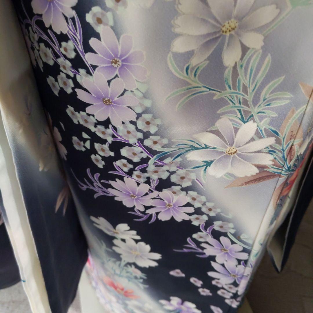 378 シンデレラみたいな　ふんわり　優しいお花柄　正絹振り袖7点フルセット