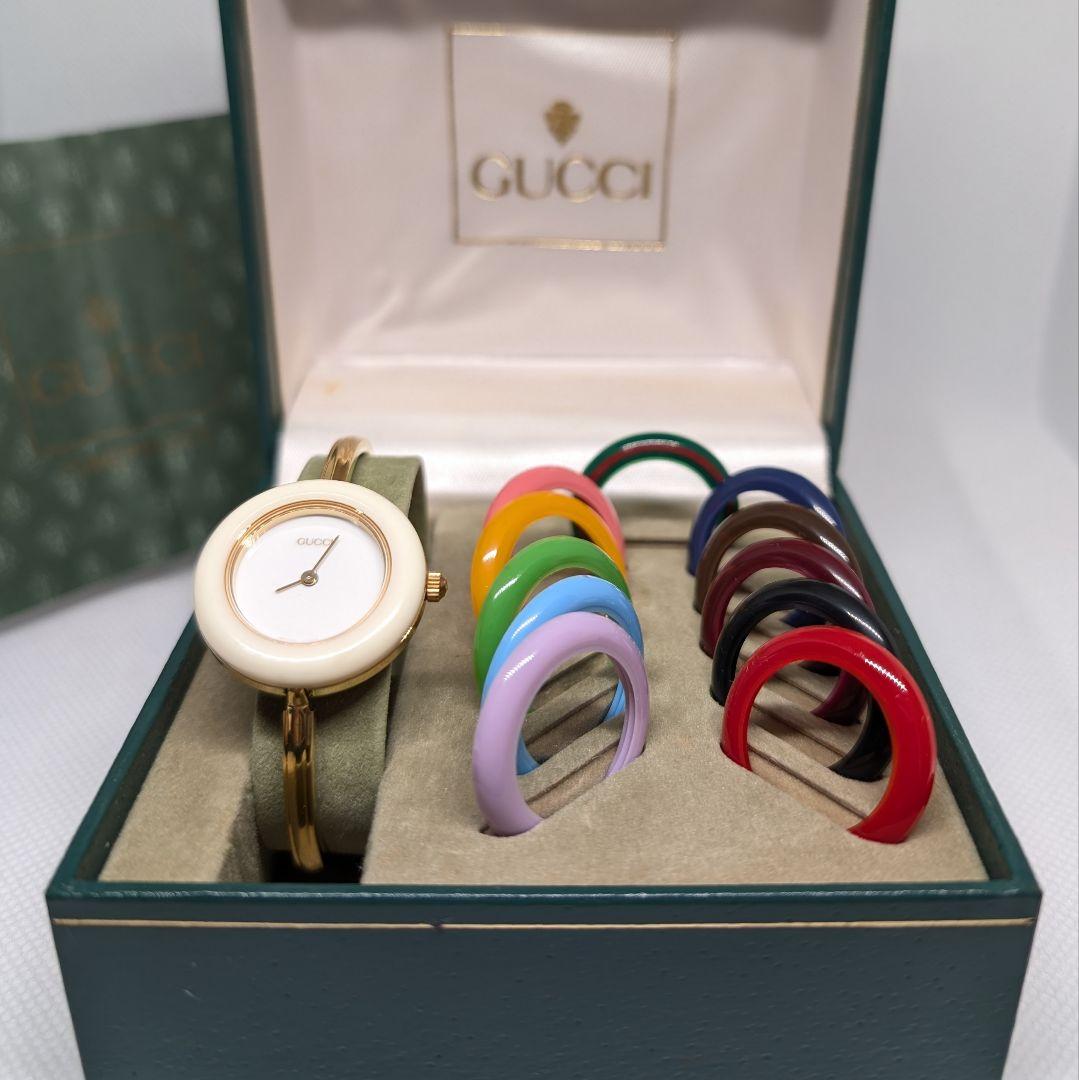 GUCCI アナログ時計 チェンジベゼル 12種 カラフルリング付き グッチ