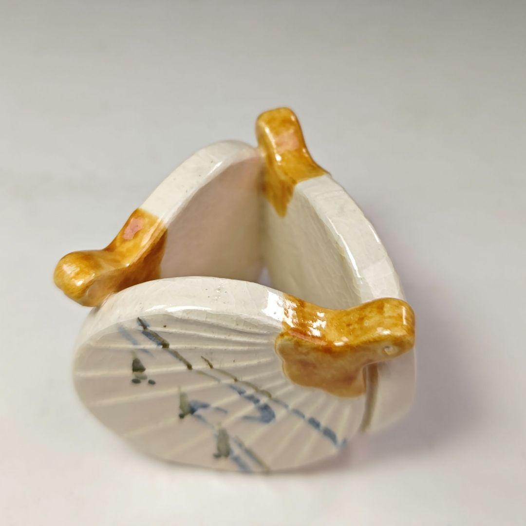 イ663 蓋置『桂窯　伊東桂楽造』『うちわ　蓋置　共箱』茶道具