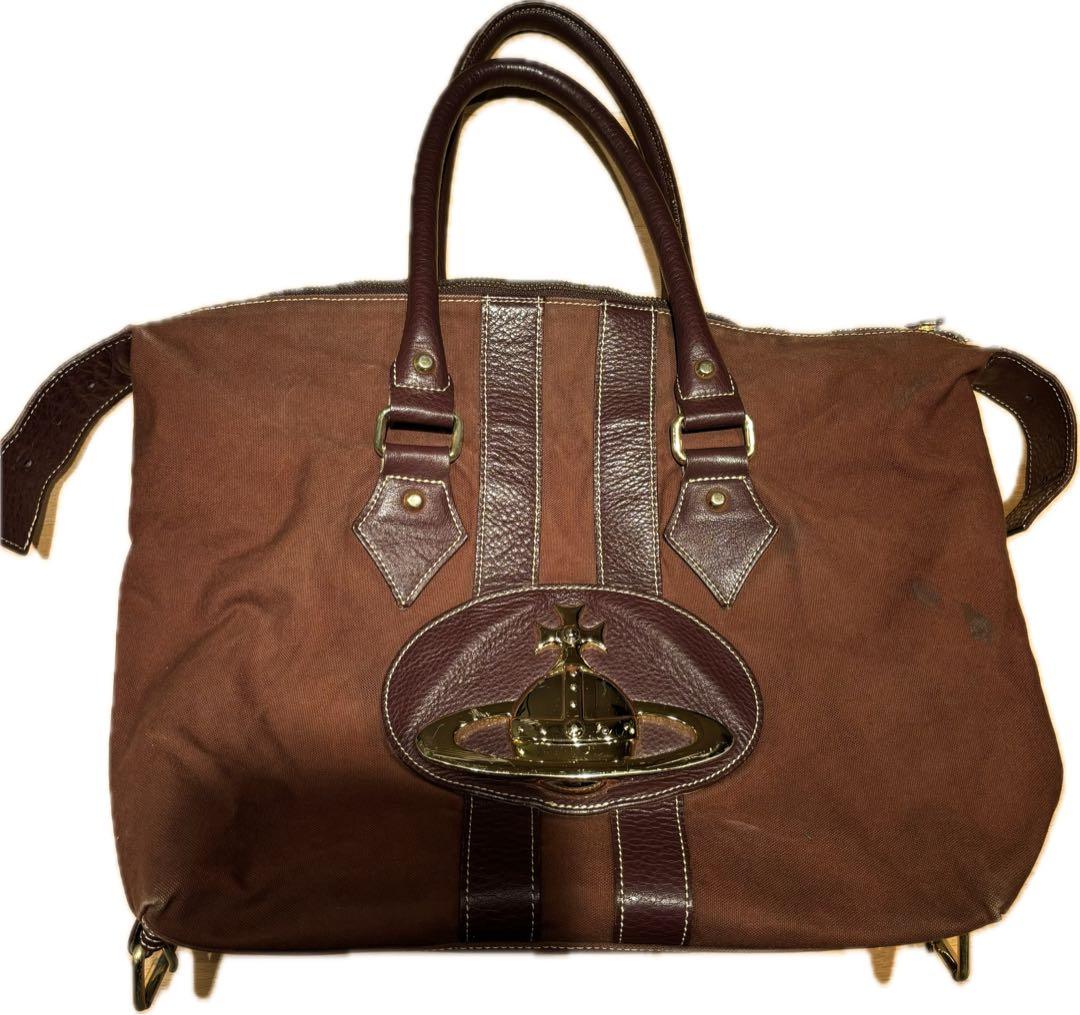 24時間以内発送！Vivienne Westwoodブラウンキャンバスバッグ