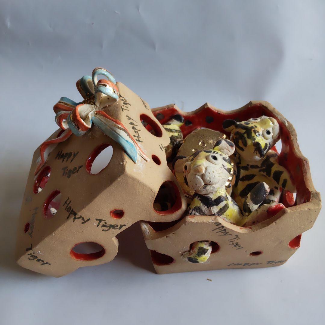 干支置物 前田晶子 作 寅 寅年 Happy Tiger2022 新品 未使用B