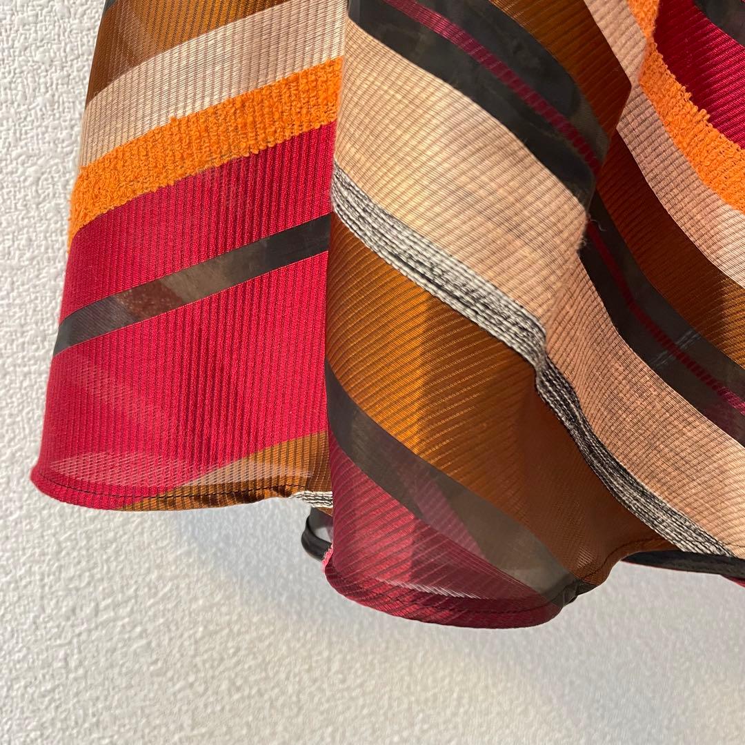 エポカ 40 マテリアルボーダー フレアスカート