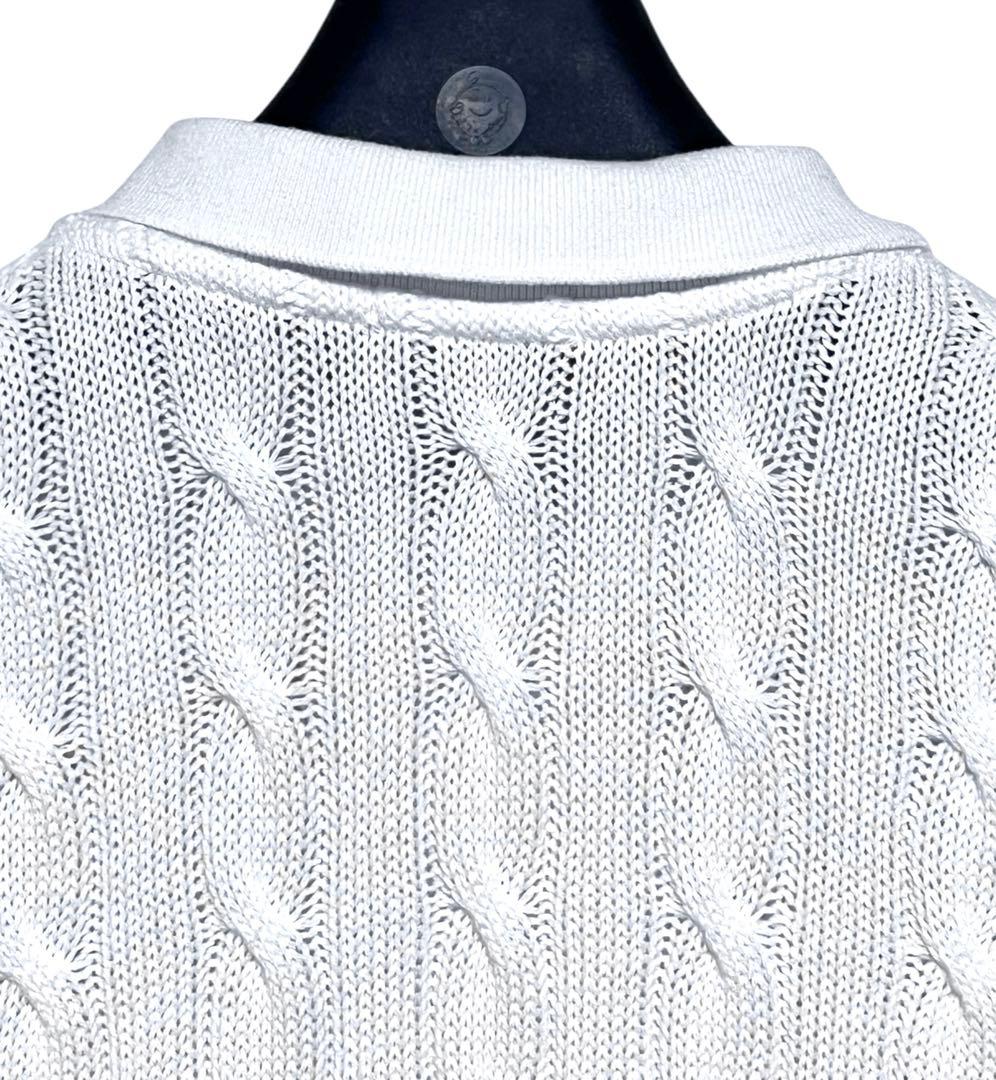 美品　ポロラルフローレン　ケーブルポロシャツ ホワイト　現行タグ