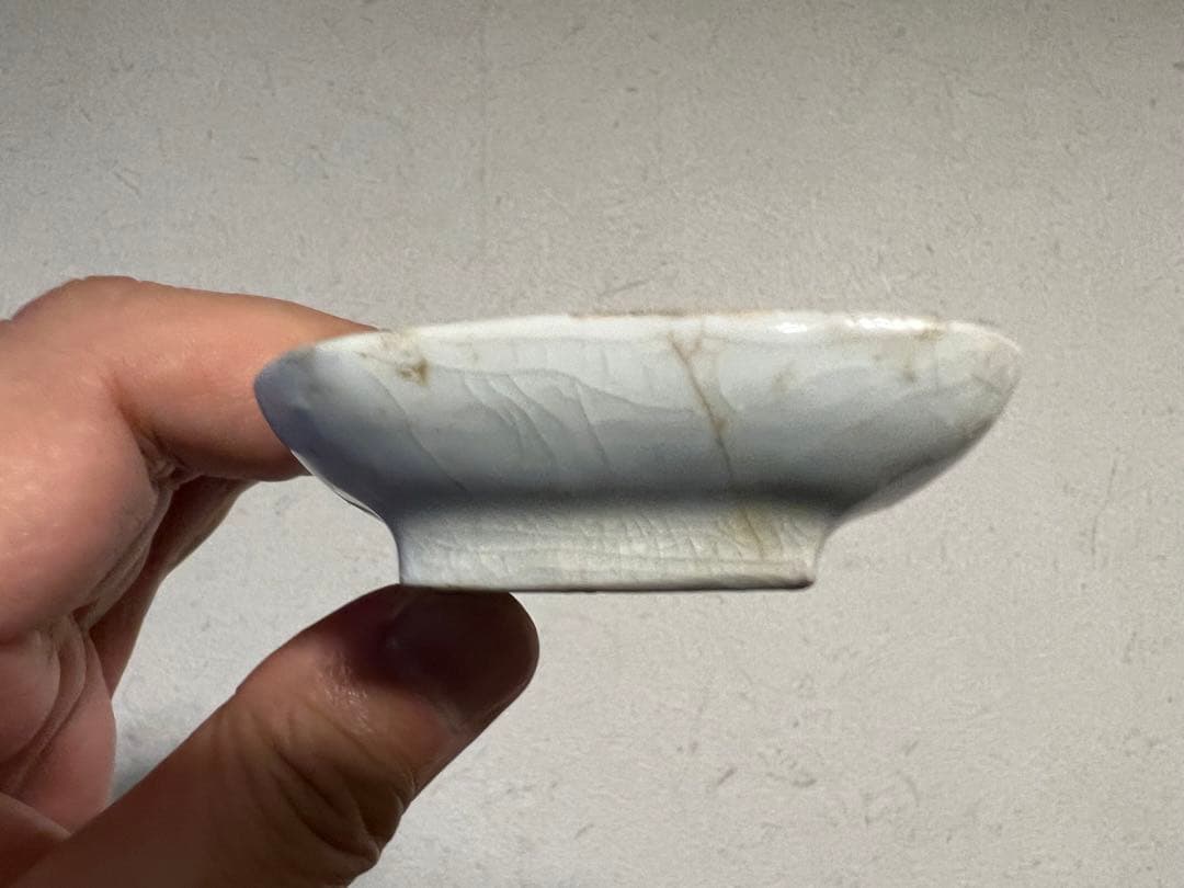 江戸時代 染付紅皿 出羽 古伊万里 山水文様 豆皿 小皿 骨董 古美術