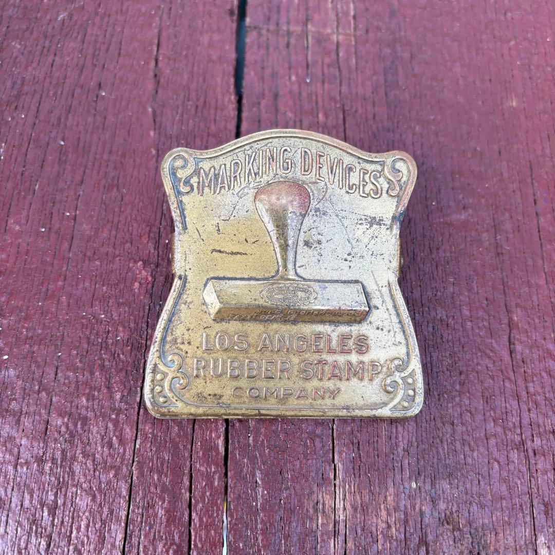USA VTG真鍮製ペーパークリップ1920s RUBBER STAMP Co.