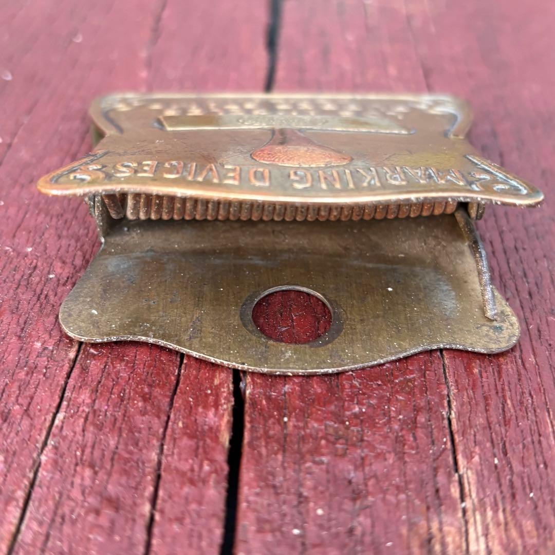USA VTG真鍮製ペーパークリップ1920s RUBBER STAMP Co.