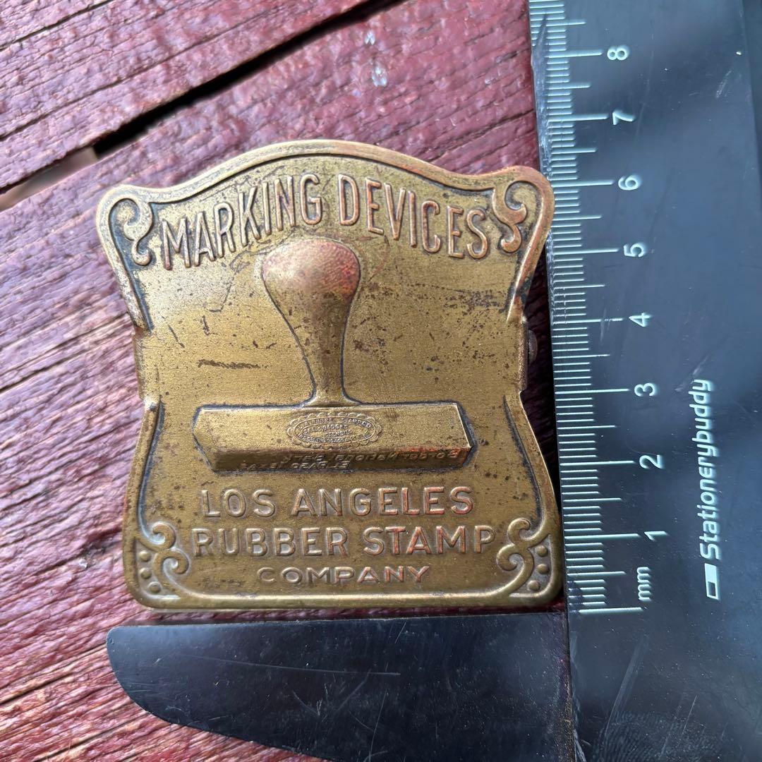USA VTG真鍮製ペーパークリップ1920s RUBBER STAMP Co.