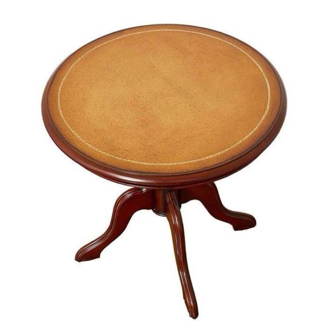 英国調円形テーブル/サイドテーブル 幅60cm ブラウン